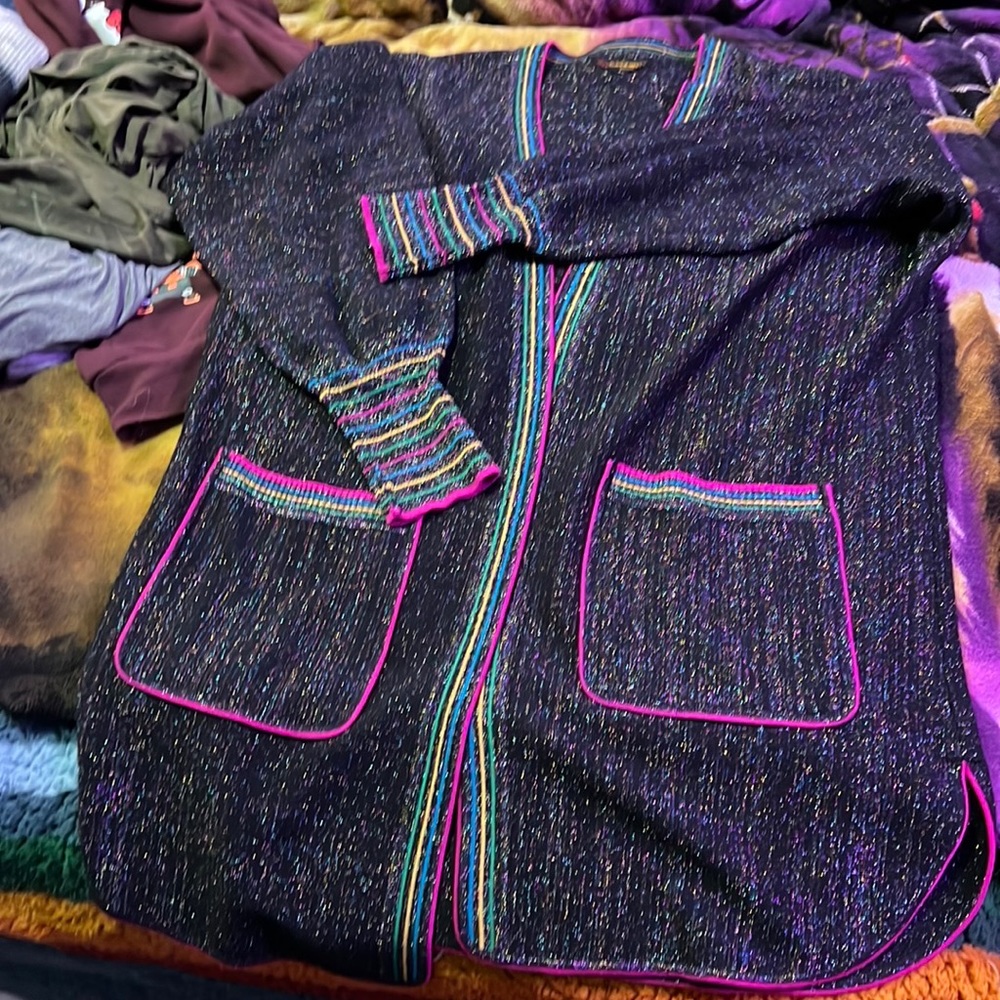 A Sam Wong Myung- Rainbow Cardigan - size large